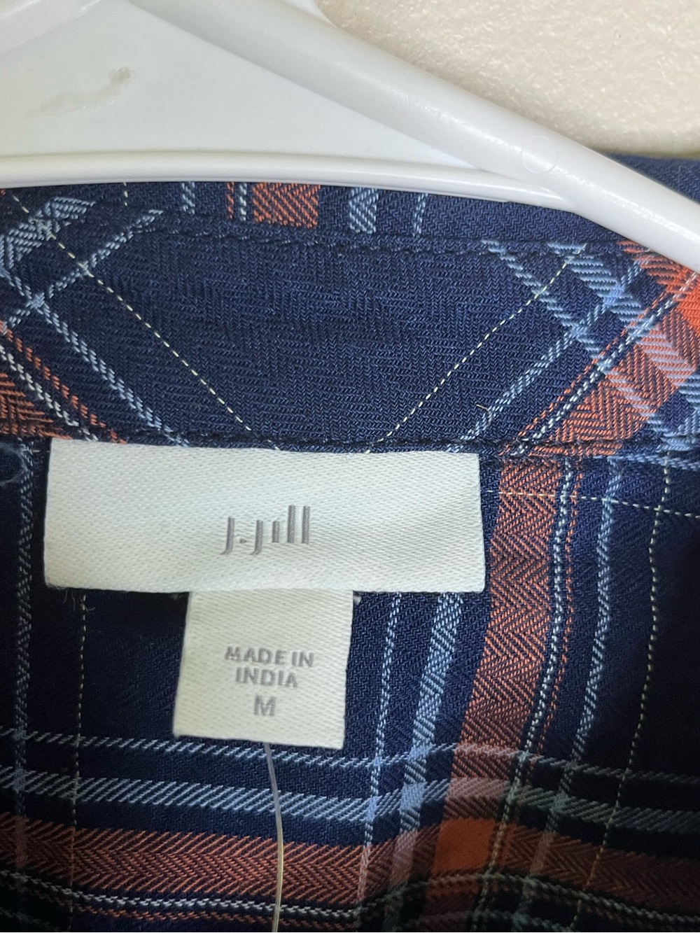 J. Jill Womens Pink Blue Button Down Long Sleeve Plaid Top Size M NWT Cotton - Picture 4 of 7